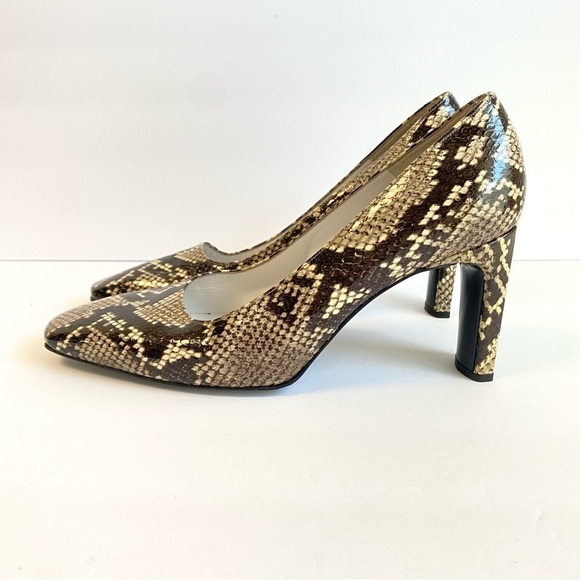 Charles Jourdan Paris Snakeskin Pumps Vintage Reptile Print Leather Heels 8.5 - Picture 7 of 11